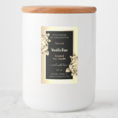 フローラブラック金ゴールド製品ラベルキャンドル美しい&商品 フードラベル (正面)