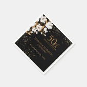 フローラブラック金ゴールド50結婚周年 スタンダードカクテルナプキン (角)