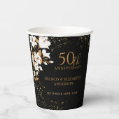 フローラブラック金ゴールド50結婚周年 紙コップ (裏面)