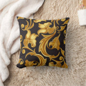フローラブラック金ゴールド クッション (ブランケット)