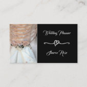 フローラブラック銀ウェディングプランナー名刺 名刺 (正面)