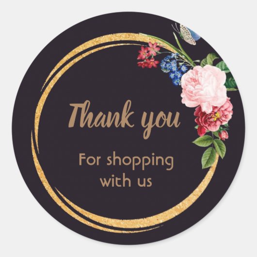 フローラブラック・ビジネス・スタンプ ラウンドシール (正面)