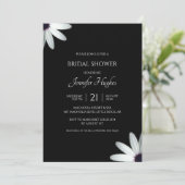 フローラブラック&ホワイトブライダルシャワー 招待状 (スタンド正面)