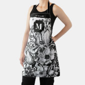 フローラブラック&ホワイトモノグラムエプロン エプロン (インサイチュ)