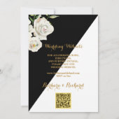フローラブラック&ホワイト結婚ズ 招待状 (裏面)