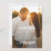 フローラブラッシンプルチ結婚の写真招待状 招待状 (正面)