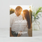 フローラブラッシンプルチ結婚の写真招待状 招待状 (スタンド正面)