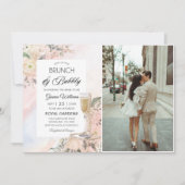 フローラブランチと泡立ちブライダルシャワー写真 招待状 (正面)