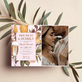 フローラブランチと泡立ちブライダルシャワー写真 招待状