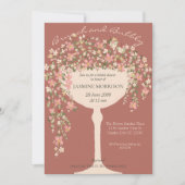 フローラブランチアンドバブリーシャンパンブライダルシャワー 招待状 (正面)