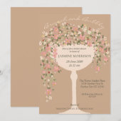 フローラブランチアンドバブリーシャンパンブライダルシャワー 招待状 (正面/裏面)