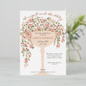 フローラブランチアンドバブリーシャンパンブライダルシャワー 箔招待状 (立ち正面)