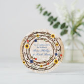 フローラブランチバーラップ&レース結婚式招待状 招待状 (スタンド正面)