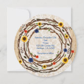 フローラブランチバーラップ&レース結婚式招待状 招待状 (裏面)