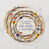 フローラブランチバーラップ&レース結婚式招待状 招待状 (正面/裏面)