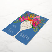 フローラブランチワイングラスブライダルシャワー 箔招待状 (回転した状態)