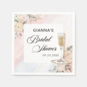 フローラブランチ&バブリーブライダルシャワー スタンダードカクテルナプキン (正面)