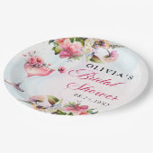 フローラブランチ&バブリーブライダルシャワー ペーパープレート (アングル)