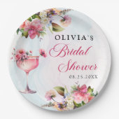 フローラブランチ&バブリーブライダルシャワー ペーパープレート (正面)