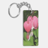 フローラブリードハートアクリル長方形キーリング キーホルダー (正面左)