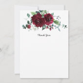 フローラブルガンディウォーターカラーマルサラブライダルシャワー 招待状 (裏面)