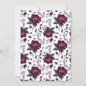 フローラブルガンディクリームラブイン開花ブライダルシャワー 招待状 (裏面)