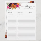 フローラブルガンディテラコッタパープルキッチンレシピ (正面/裏面)