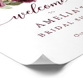 フローラブルガンディパンプキンブライダルシャワーウェルカムサイン ポスター (角)