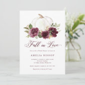 フローラブルガンディパンプキン秋インラブブライダルシャワー 招待状 (スタンド正面)