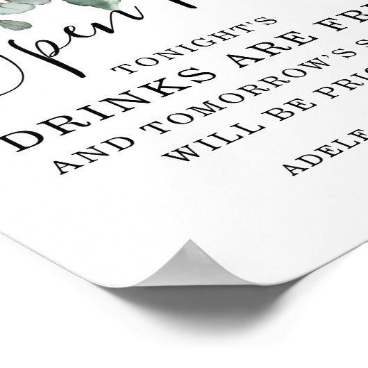 フローラブルガンディピンク赤面ブーケオープンバー標識 ポスター (角)