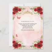 フローラブルガンディピンク金ゴールドクラウンキンセアニラ 招待状 (裏面)