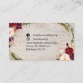 フローラブルガンディピーニー赤面 素朴 名刺 (裏面)