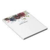 フローラブルガンディブルー開花 エレガント ノートパッド (アングル)