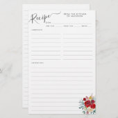 フローラブルガンディホリーホリデーキッチンレシピシート (正面/裏面)