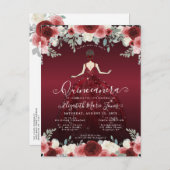 フローラブルガンディレッドプリンセス誕生日キンセアニェラ ポストカード (正面/裏面)