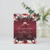 フローラブルガンディレッドプリンセス誕生日キンセアニェラ ポストカード (スタンド正面)