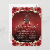 フローラブルガンディレッド金ゴールドグラムプリンセスキンセアニェラ ポストカード (正面/裏面)