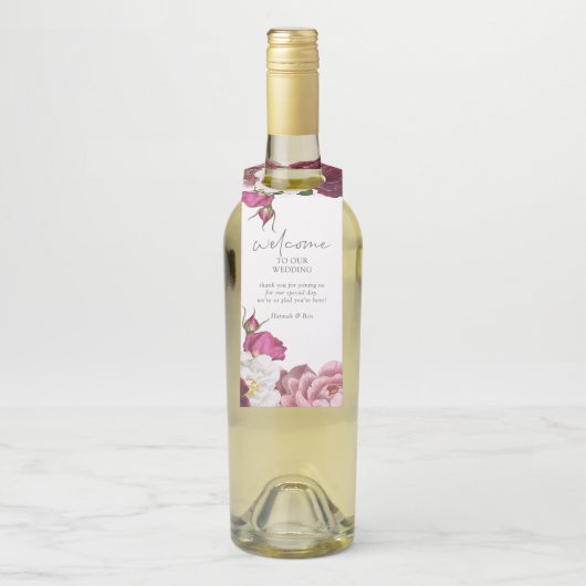 フローラブルグンディ結婚の歓迎 ボトルネックタグ (ボトル)