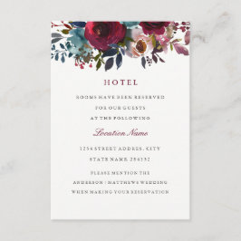 フローラブルグンディ結婚ズホテルアコモデーションカード エンクロージャーカード