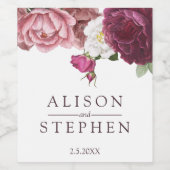 フローラブルグ結婚ンディパーソナライズされた ワインラベル (シングルラベル)