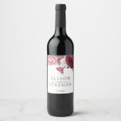 フローラブルグ結婚ンディパーソナライズされた ワインラベル (正面)