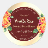 フローラブルゴーニュおよび金ゴールド製品の包装ラベル ラウンドシール (正面)