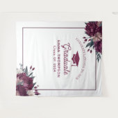 フローラブルゴーニュとクリームの卒業背景 タペストリー (正面(横))