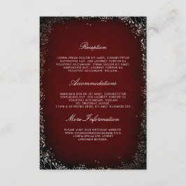 フローラブルゴーニュと金ゴールド結婚ズインフォメーションゲスト エンクロージャーカード