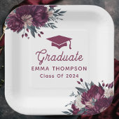 フローラブルゴーニュと2024年のクリーム卒業クラス ペーパープレート