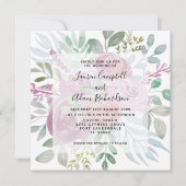 フローラブルゴーニュの埃っぽいピンクの水結婚色の 招待状 (正面)