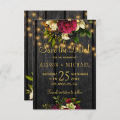 フローラブルゴーニュの納屋の木は日付結婚の セーブザデート (正面/裏面)