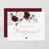 フローラブルゴーニュは私の花嫁のカードになる 招待状 (正面/裏面)