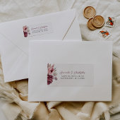 フローラブルゴーニュほこりっぽいバラウェディングRSVPアドレス ラベル