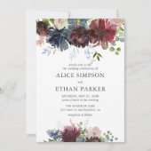 フローラブルゴーニュエレガントな結婚式 招待状 (正面)